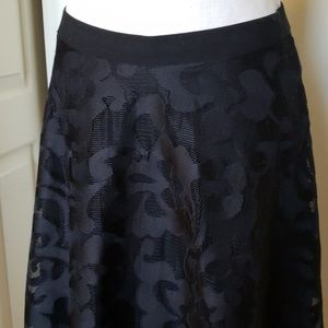 Black lace skirt A- line